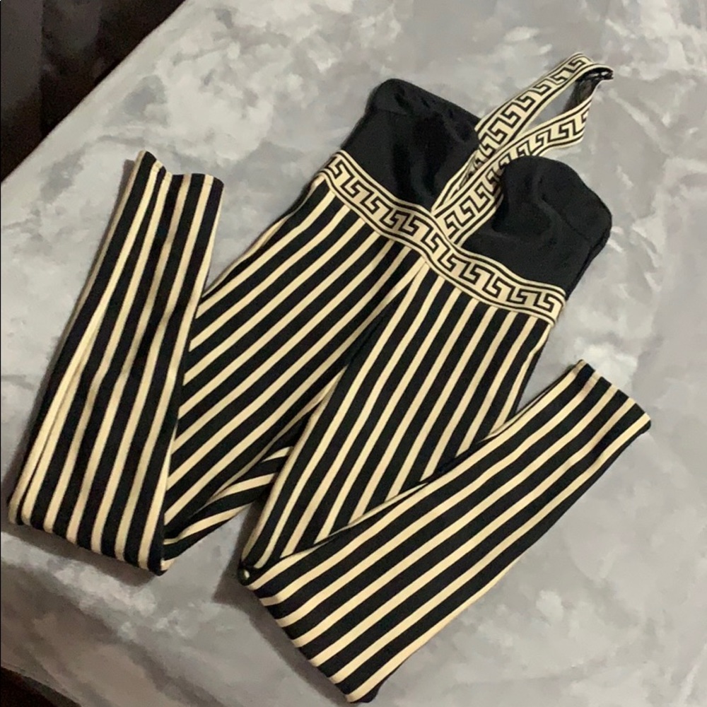 Black/tan romper. Size M